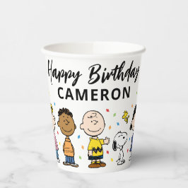 Charlie Brown und Gang Confetti Birthday Pappbecher