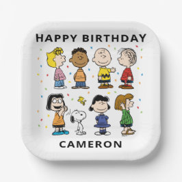 Charlie Brown und Gang Confetti Birthday Pappteller