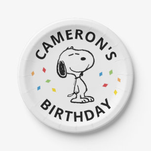 Charlie Brown und Gang Confetti Birthday Pappteller