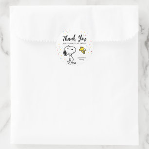 Charlie Brown und Gang Confetti Birthday Runder Aufkleber