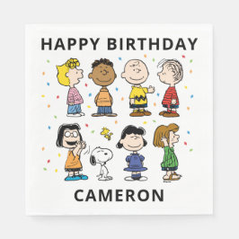Charlie Brown und Gang Confetti Birthday Serviette