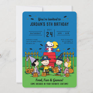 Charlie Brown und Gang Halloween Geburtstag Einladung