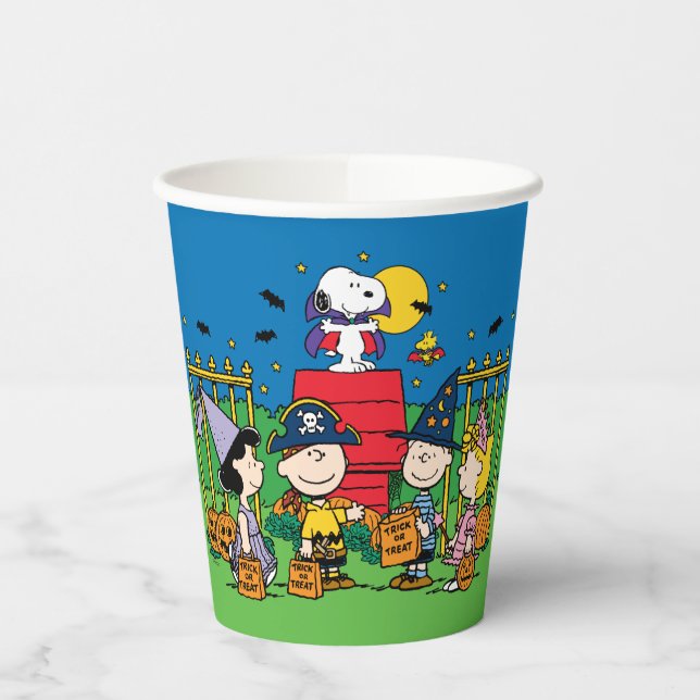 Charlie Brown und Gang Halloween-Party Pappbecher (Links)