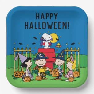 Charlie Brown und Gang Halloween-Party Pappteller