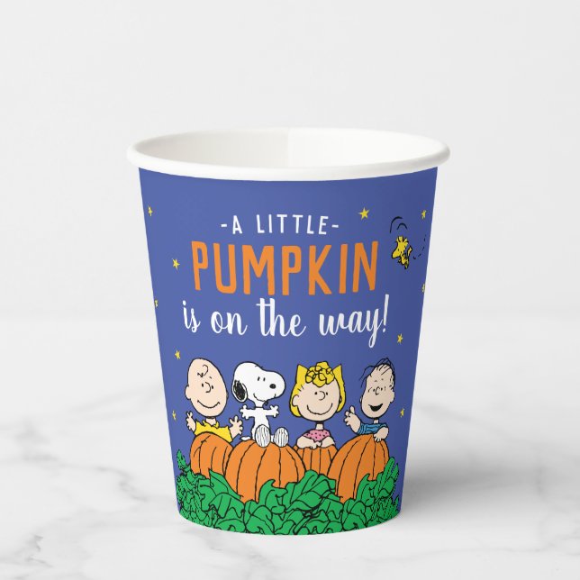 Charlie Brown und Gang Pumpkin Baby Shower Pappbecher (Links)
