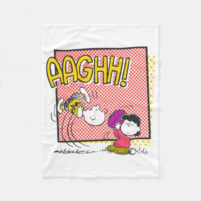 Charlie Brown und Lucy Football Comic Graphic Fleecedecke (Vorderseite)