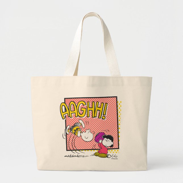 Charlie Brown und Lucy Football Comic Graphic Jumbo Stoffbeutel (Vorne)