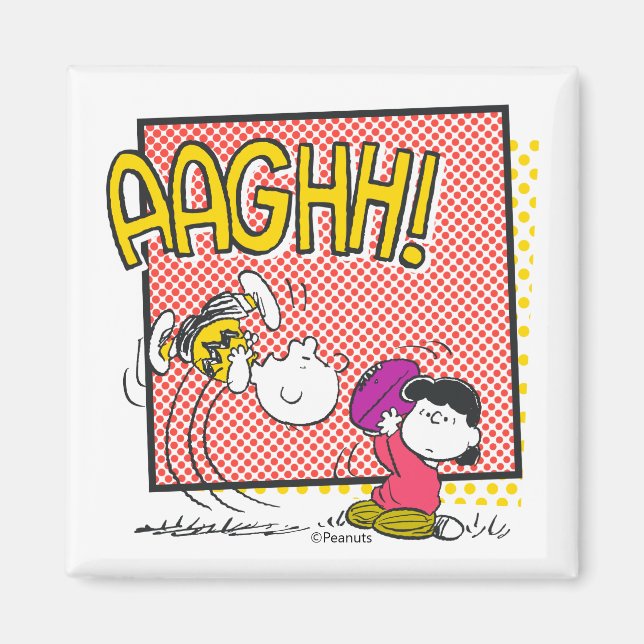 Charlie Brown und Lucy Football Comic Graphic Magnet (Vorne)