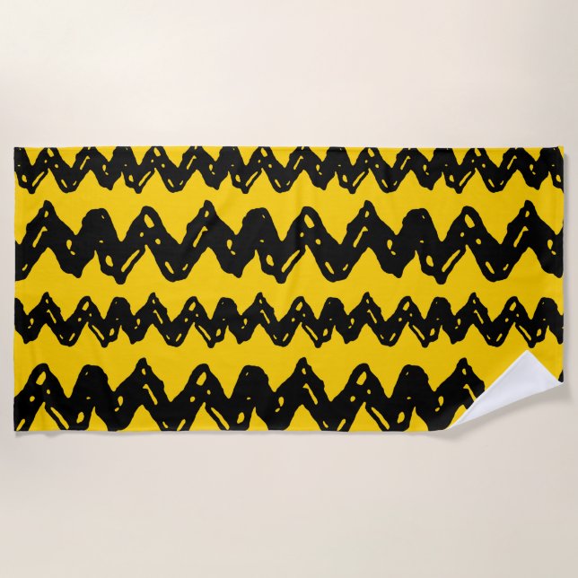 Charlie Brown Zig Zag Muster Strandtuch (Vorderseite)