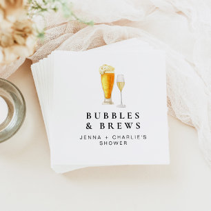 CHARLIE Bubbles & Brews Paare-Party-Einladung Serviette
