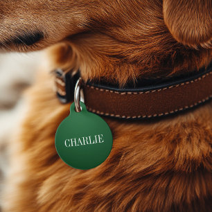 Charlie Classic Name Monogram Green Haustiermarke