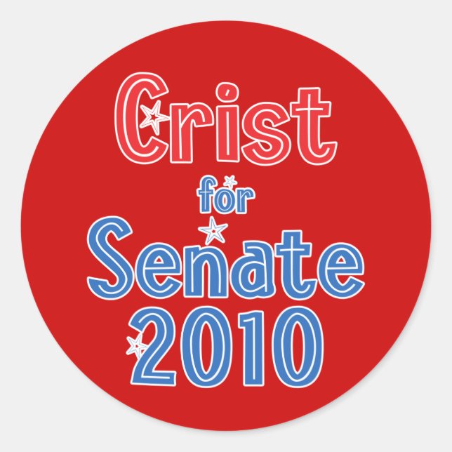 Charlie Crist für Senate 2010 Star Design Runder Aufkleber (Vorderseite)