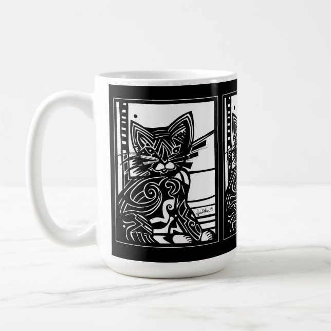 Charlie die Katze Kaffeetasse (Links)