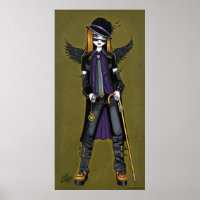 Charlie Hipster Steampunk Angel Poster