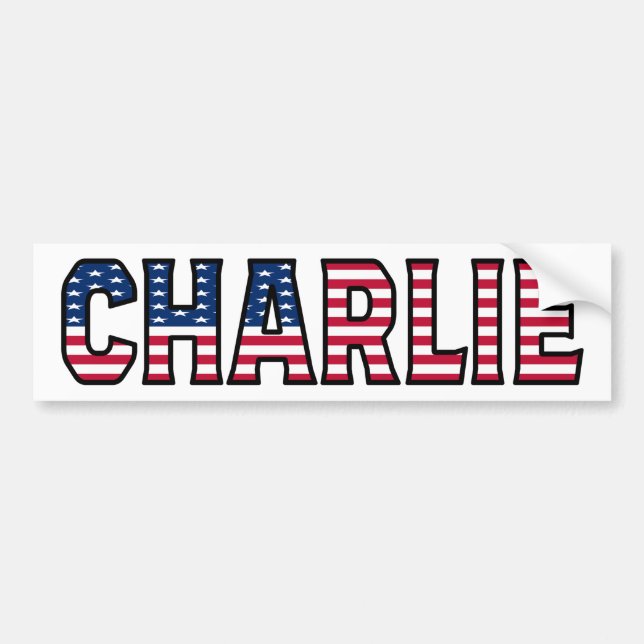 Charlie Name Vorname USA Aufkleber Sticker Auto Autoaufkleber (Vorne)