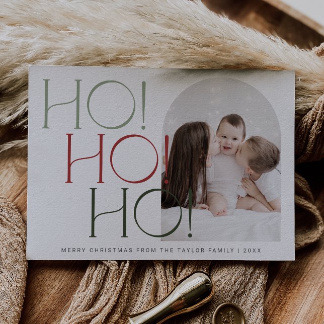 CHARLIE Red Green Ho Ho Ho Foto Weihnachten (CHARLIE Red Green Ho Ho Ho Family Photo Christmas Holiday Card)