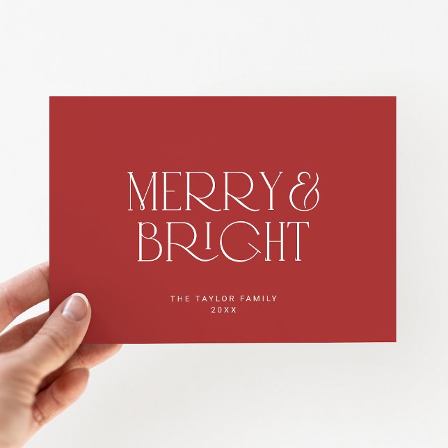 CHARLIE Red Modern Merbright Familie Weihnachten (CHARLIE Red Modern Merry Bright Family Christmas Holiday Card)