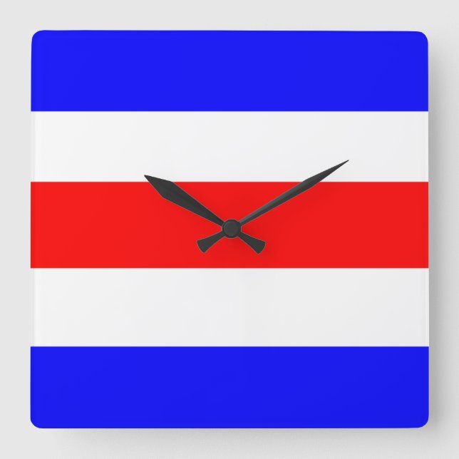 Charlie Red White Blue Quadratische Wanduhr (Vorderseite)