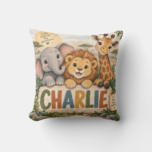 Charlie Süße Safari-Tiere Kinder Kissen