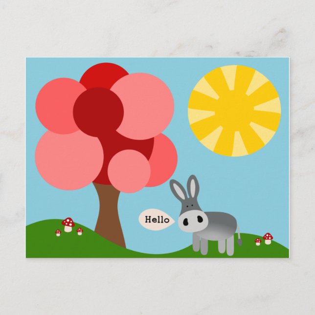 Charlie-the-Donkey-Landschaft Postkarte (Vorderseite)