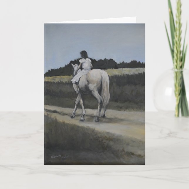 Charlie's Ride Animal Art Pferd Equine Blank Card Karte (Vorderseite)