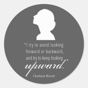 Charlotte Bronte - Behaltend Blick nach oben - Sch Runder Aufkleber