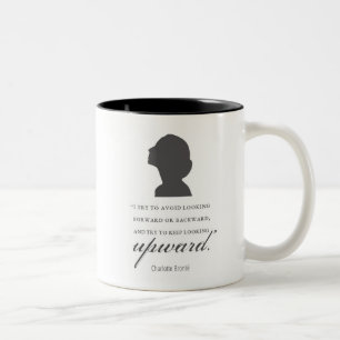 Charlotte Bronte - Behaltend Blick nach oben - Wei Zweifarbige Tasse