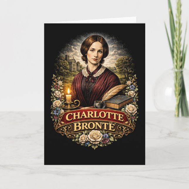 Charlotte Brontë Feiertagskarte (Vorderseite)