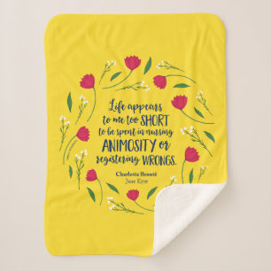 Charlotte Bronte Jane Eyre Blumenzettel Sherpadecke