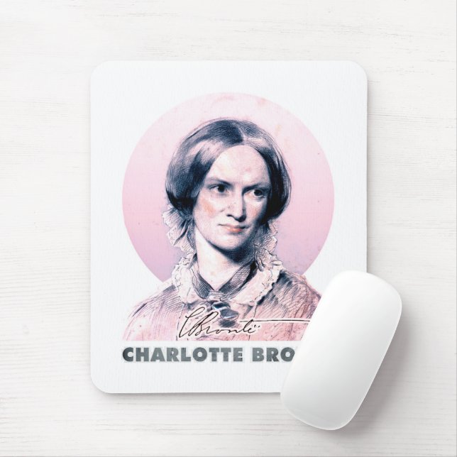 Charlotte Bronte Pink Richmond Portrait Mousepad (Mit Mouse)