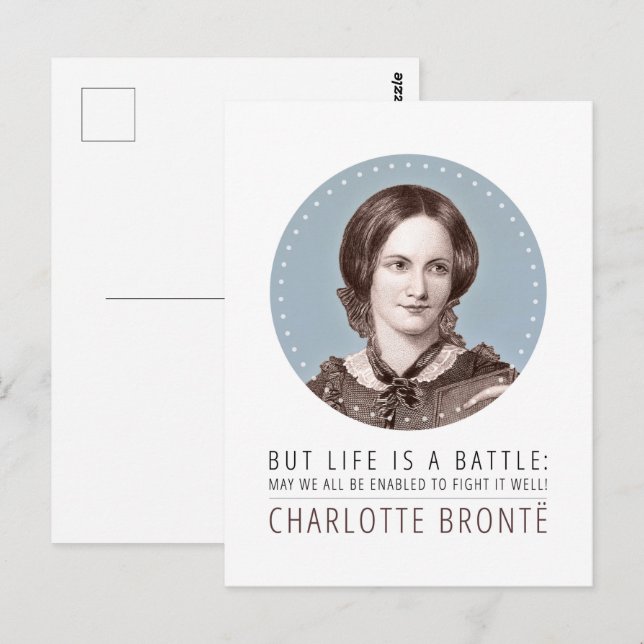 Charlotte Bronte Portrait und Zitat Postkarte (Vorne/Hinten)