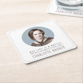 Charlotte Bronte Portrait und Zitat Rechteckiger Pappuntersetzer