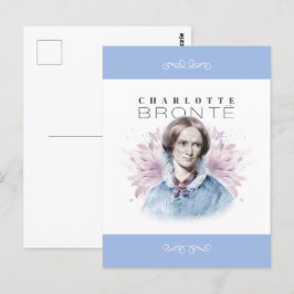 Charlotte Bronte Portrait von Richmond mit Blume Postkarte