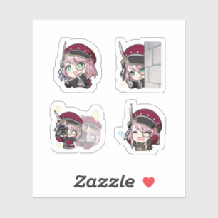 Charlotte Genshin Impact 4er-Stickerbogen Aufkleber