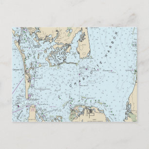 Charlotte Harbor Florida Seekarte Postkarte