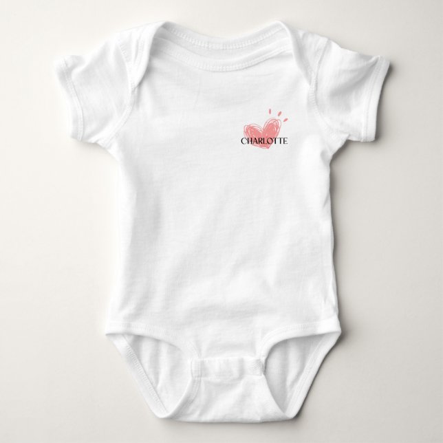 Charlotte Heart Baby Bodysuit Baby Strampler (Vorderseite)