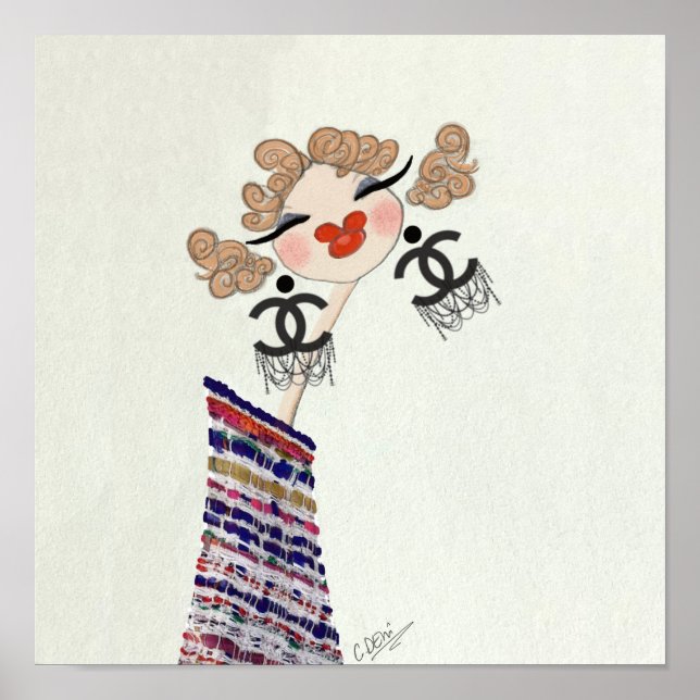 Charlotte ist eine glückliche Mode-Illustration Poster (Vorne)