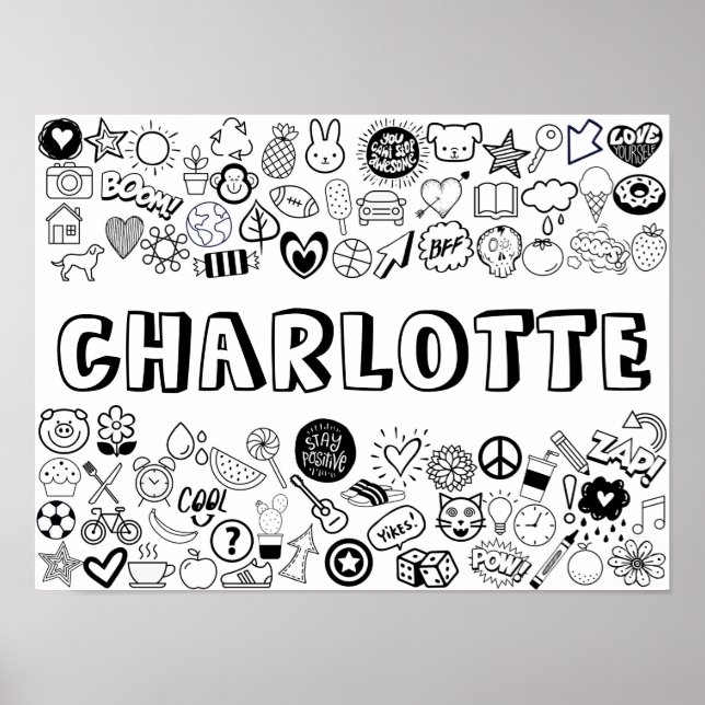 "CHARLOTTE" - Kontur-Design Poster (Vorne)
