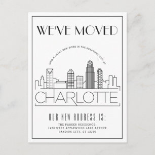 Charlotte Modern Deco   Adressänderung Ankündigungspostkarte
