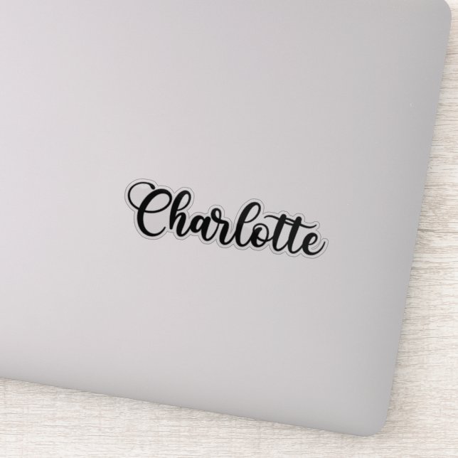 Charlotte Name - Handgeschriebene Kalligrafie Aufkleber (Detail)