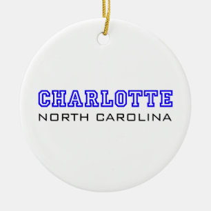 Charlotte, NC - Buchstaben Keramik Ornament