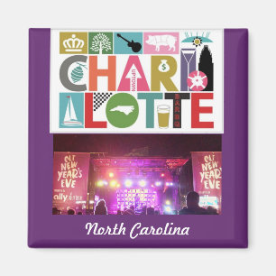 Charlotte NC North Carolina Square Magnet