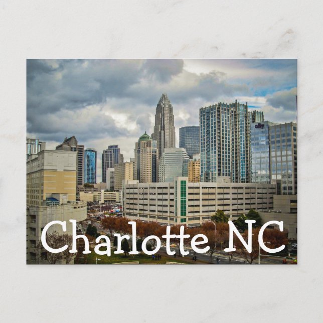 Charlotte NC Postkarte (Vorderseite)