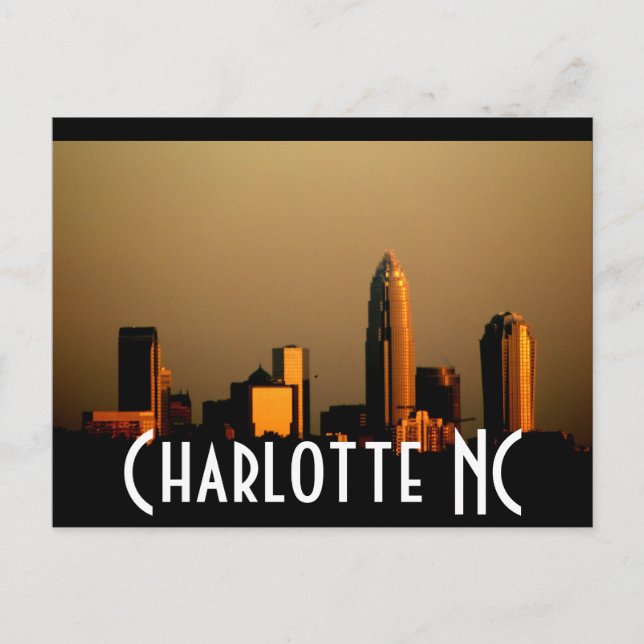 Charlotte NC Postkarte (Vorderseite)