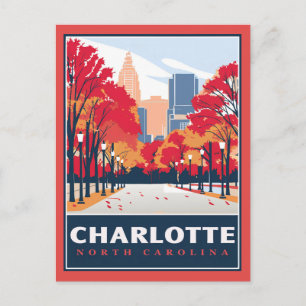 Charlotte, NC  Postkarte