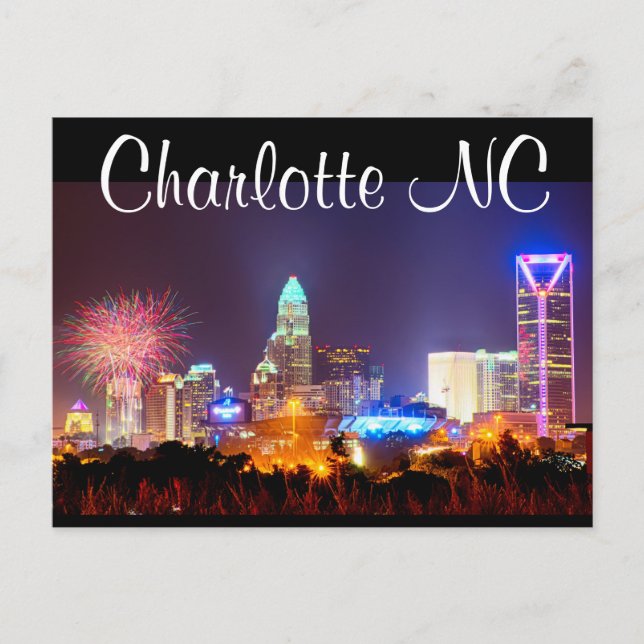 Charlotte NC Postkarte (Vorderseite)