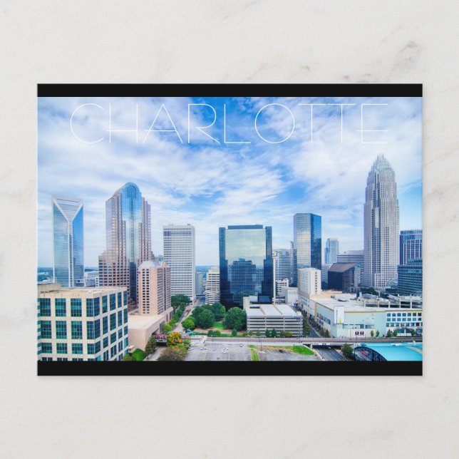 Charlotte NC Postkarte (Vorderseite)