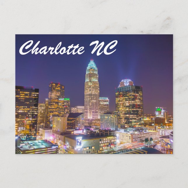 Charlotte NC Postkarte (Vorderseite)