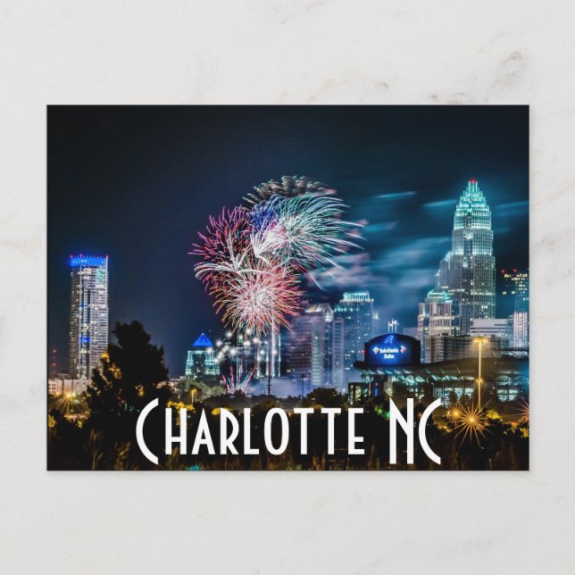 Charlotte NC Postkarte (Vorderseite)