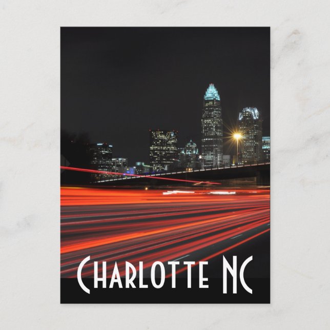 Charlotte NC Postkarte (Vorderseite)